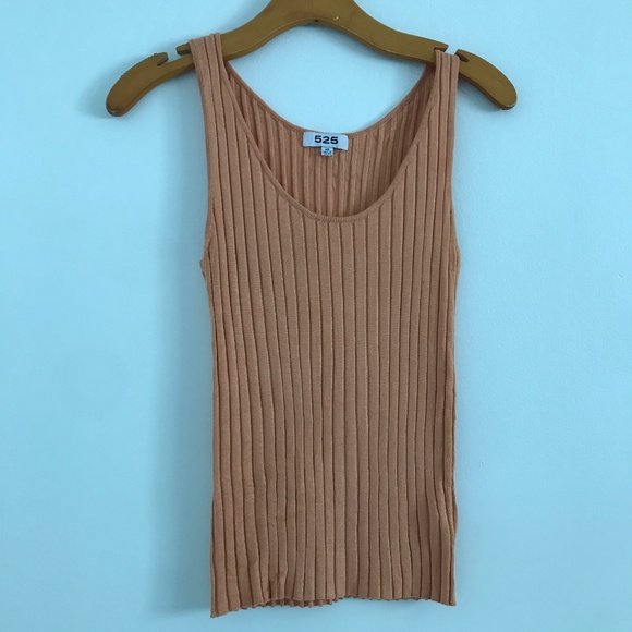525 Knit Tank Top Ribbed Brown Scoop Neck Womens XS - Picture 1 of 7